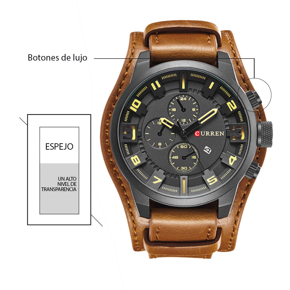 Reloj curren 8225 cuero hombre