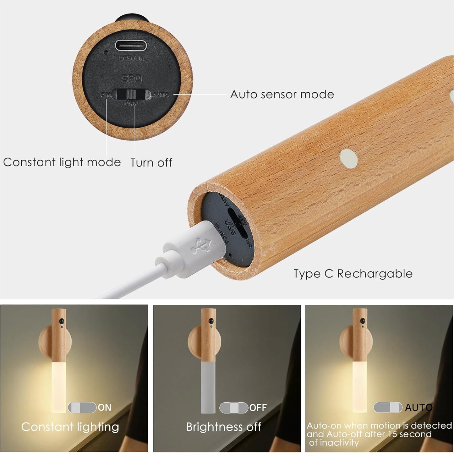 Lámpara Nocturna con Sensor Movimiento