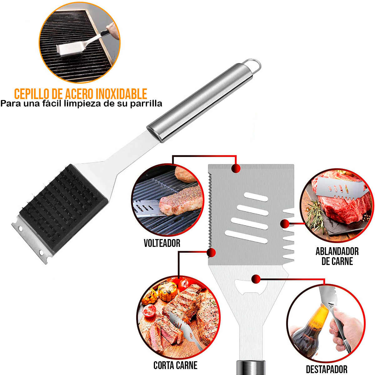 Kit Asado BBQ 20 Piezas Utensilios
