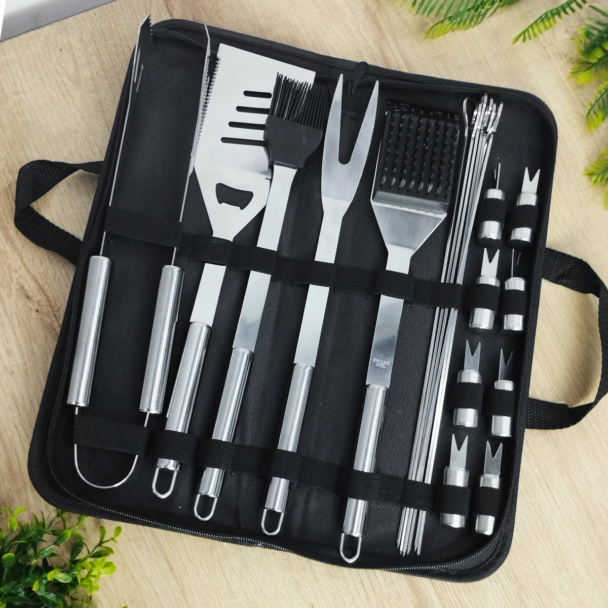 Kit Asado BBQ 20 Piezas Utensilios
