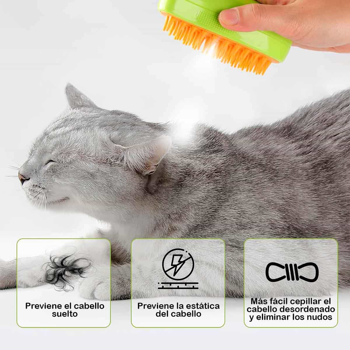 Cepillo masajeador quita pelos mascotas