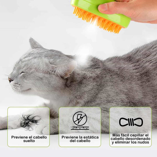 Cepillo masajeador quita pelos mascotas